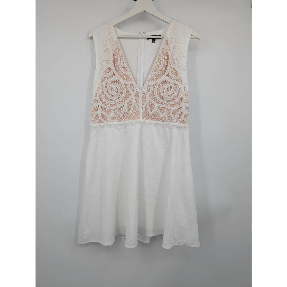 Lulus Florentia White Crochet Lace Skater Dress Women's XL Bridal Shower Sexy